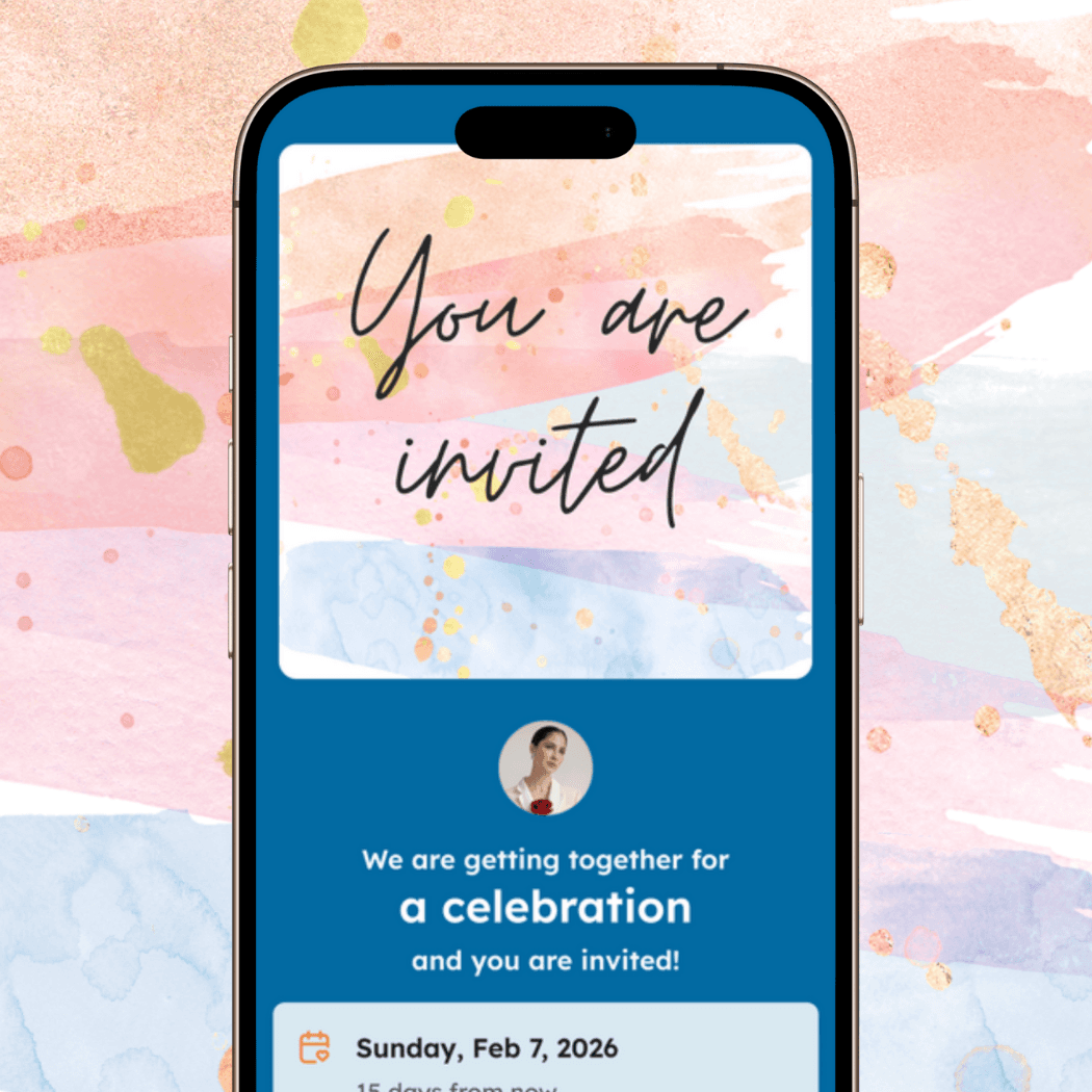 Zapigo mobile app mockup showing event invitation